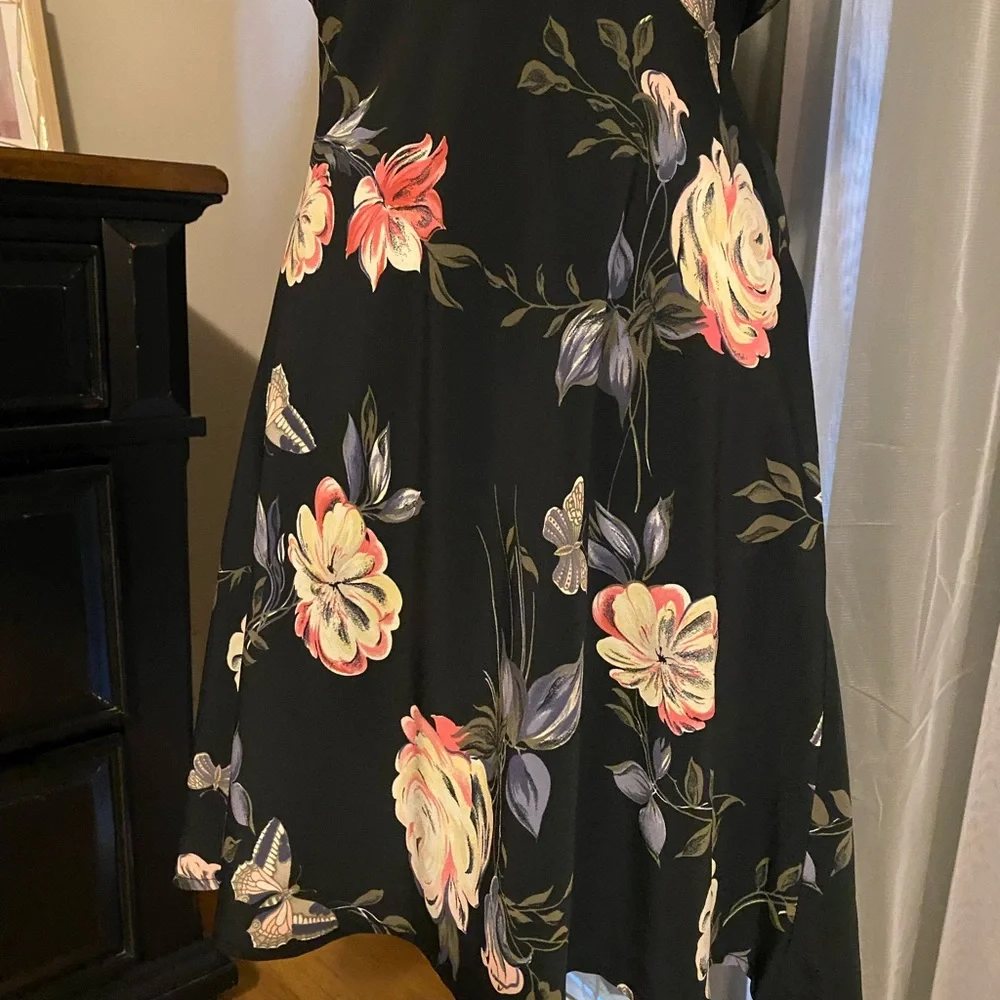 Vintage 90’s satin floral butterfly mini babydoll dress - Picture 3 of 6